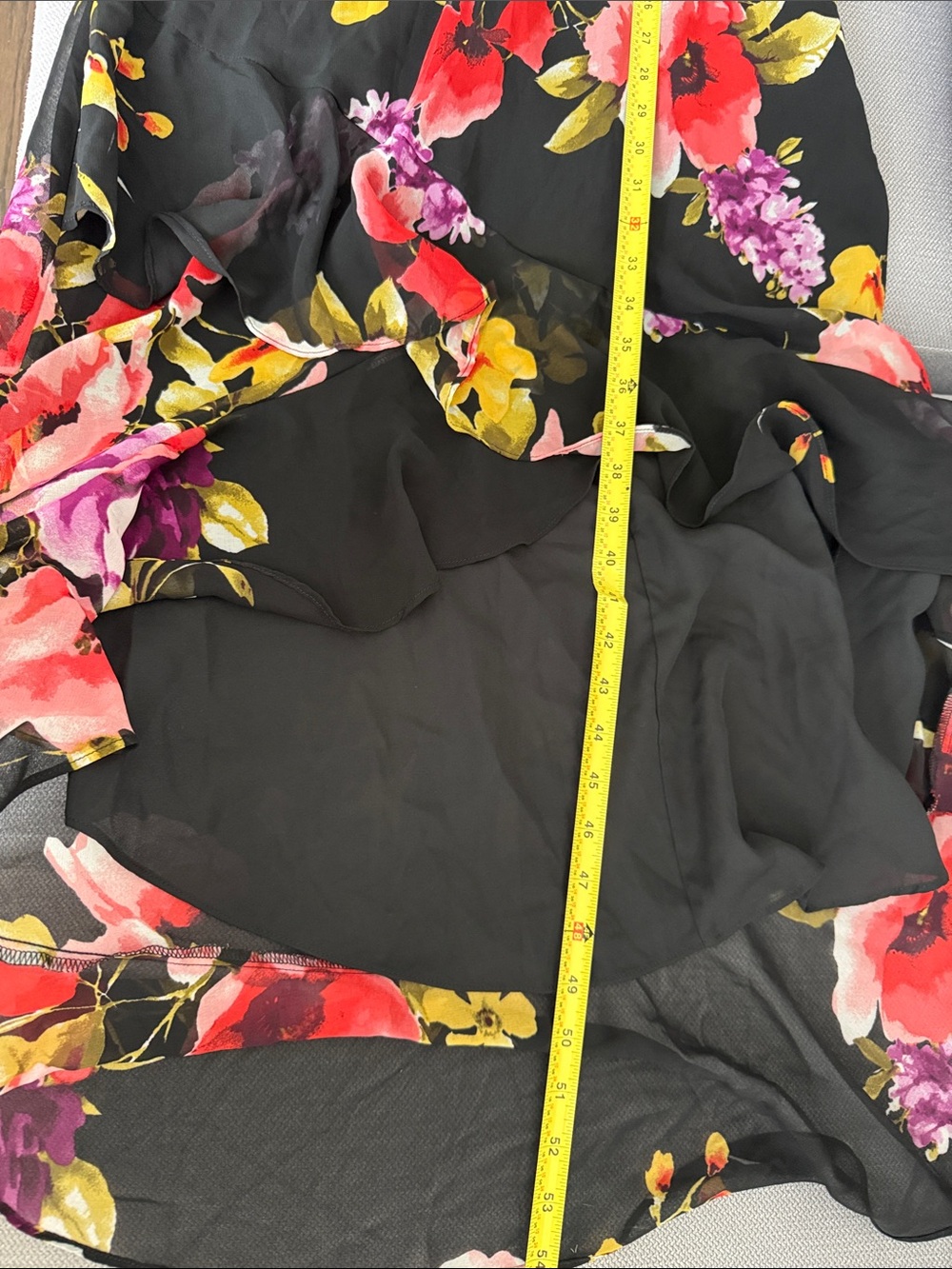 Lulus Love in Bloom Black Floral Print Off-the-Shoulder High-low Dress Size M - Picture 12 of 12